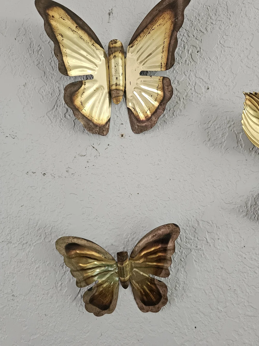 Gold Metal Butterfly Wall Decor MCM 4PCS